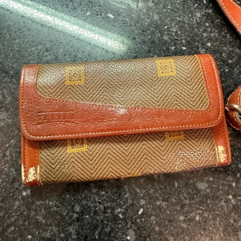 Vintage TEXIER Leather & Canvas Messenger Doctor Purse Bag & Wallet Set France - Picture 2 of 16